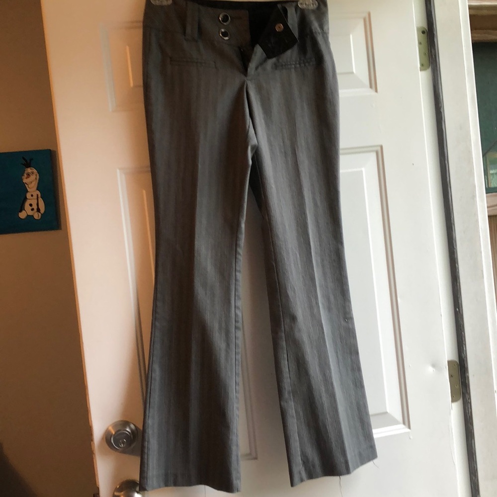 Grey streaked slacks